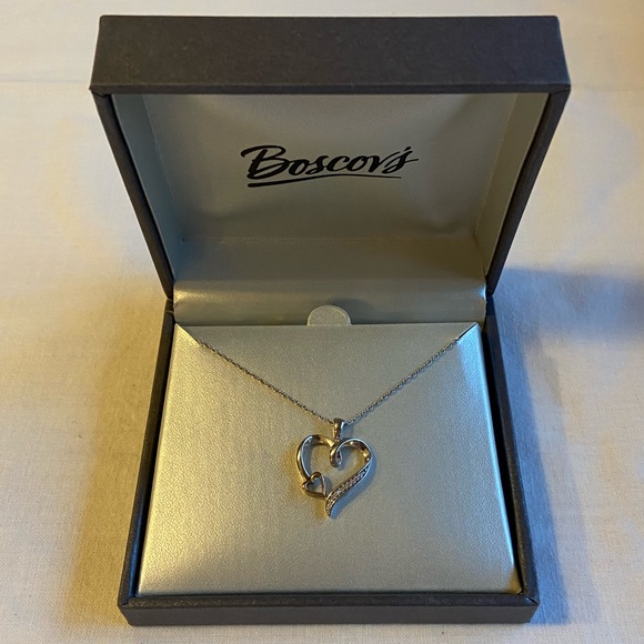 Boscov’s Jewelry Boscovs Silver And Gold Double Heart Necklace